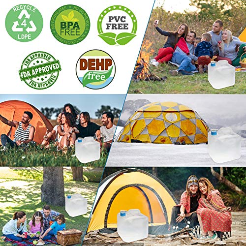 Collapsible Water Storage Container - 5 Gallon Camping Water Container Portable Folding Water Cube Emergency Water Storage Bpa Free, 8 Pack #TOP5