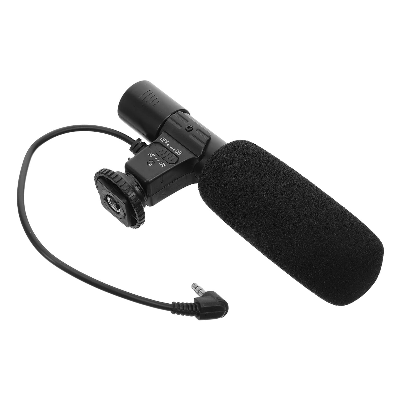 Housoutil Micrófono para Vídeo y Entrevistas DSLR Profesional, para Vloggers, Diseño Compacto, Captación Cardioide, Compatible Cámaras DSLR y Cine, Color Negro, Conexión 3,5 Mm para Grabación