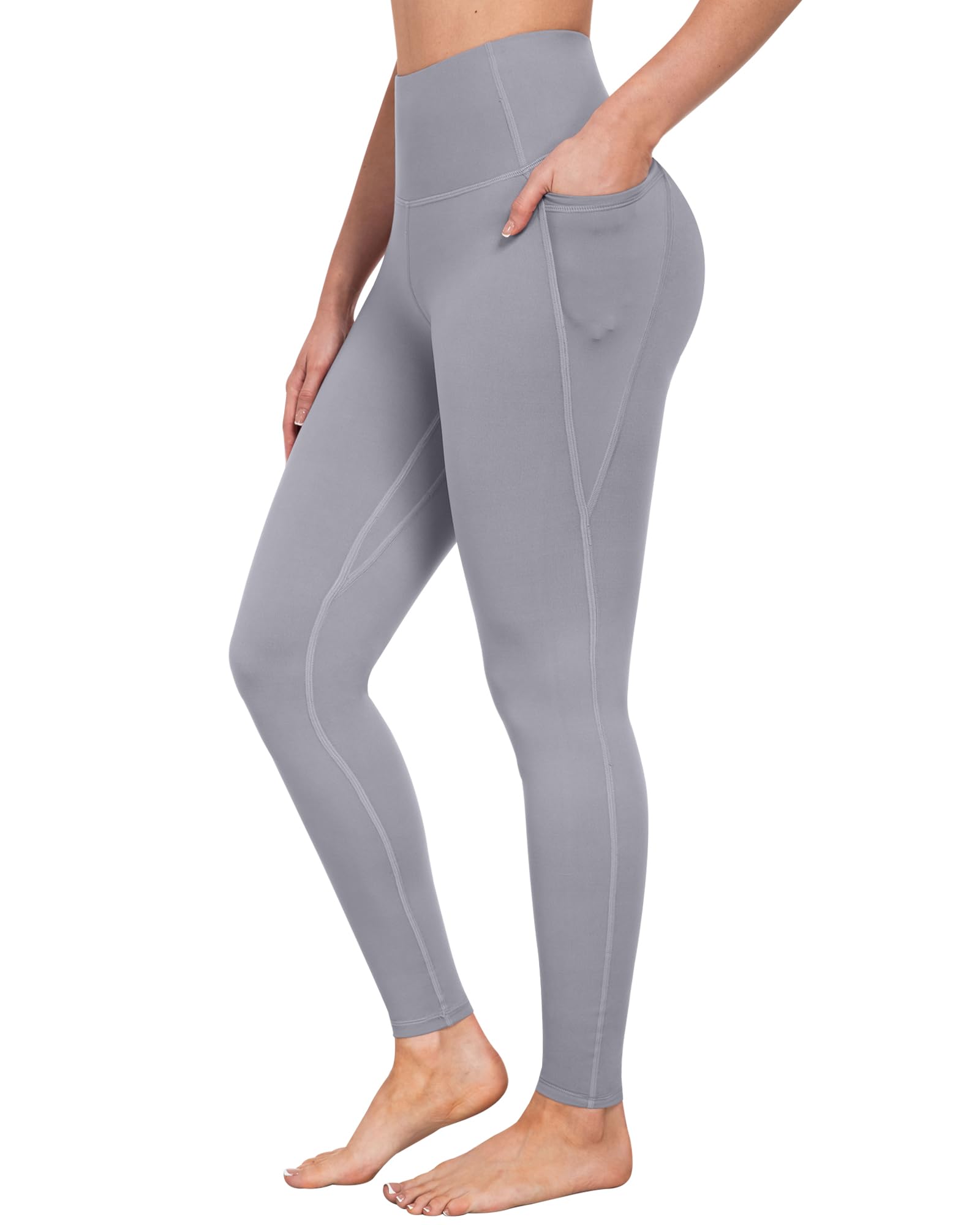 Leggings con bolsillos para mujer, control de abdomen, cintura alta, suaves, para entrenamiento, atletismo, correr, yoga, gimnasio — view 8