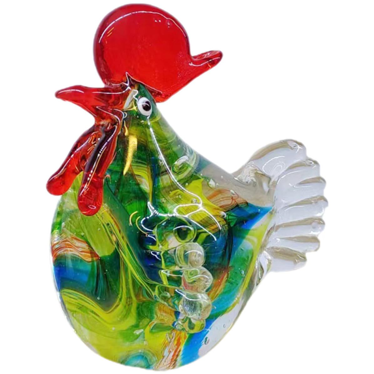 Figurine de poulet en verre Alipis, le cadeau déco créatif idéal pour un bureau stylé