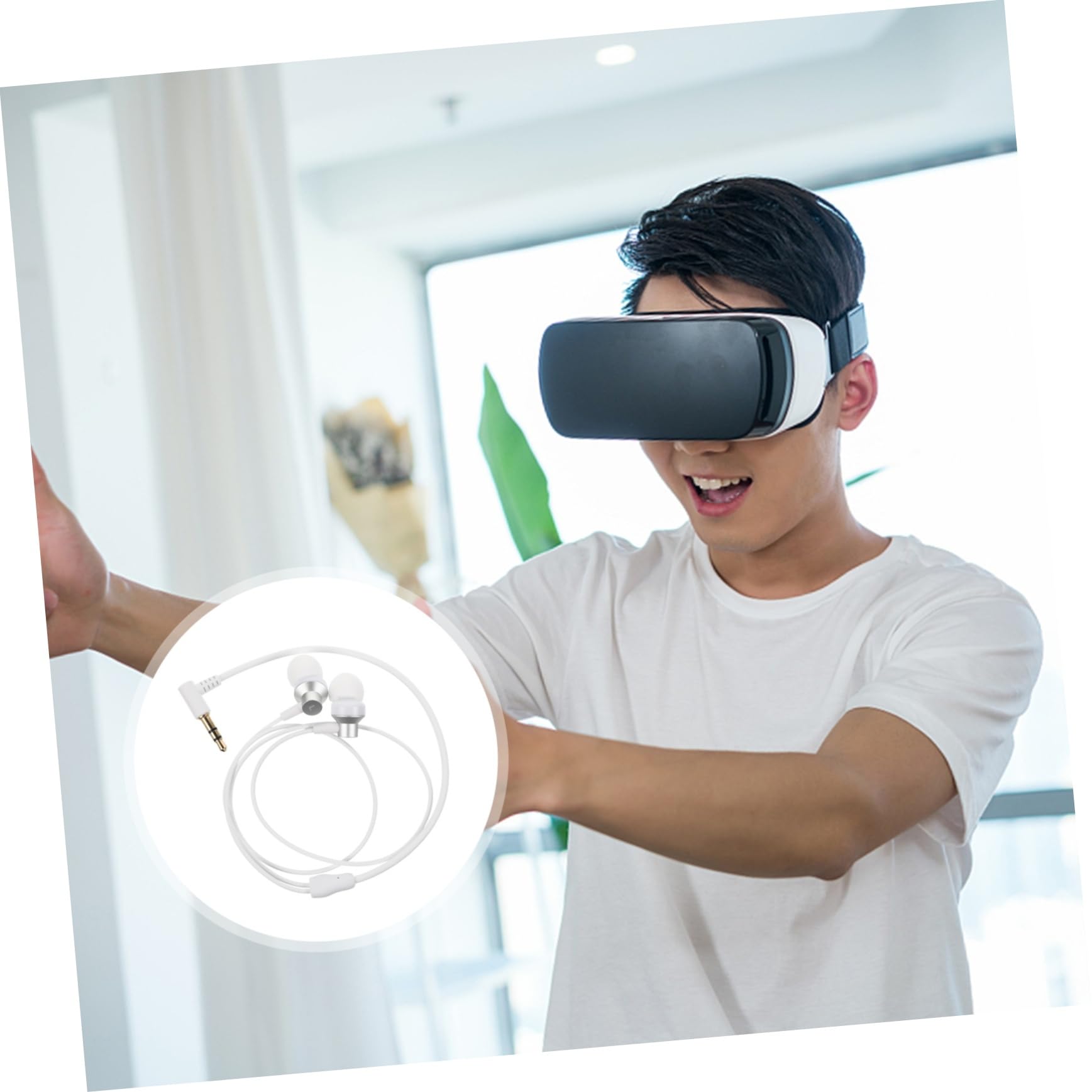 Housoutil 3 Piezas De Gafas VR con Auriculares para 2 Ligeras Resistentes Y Prácticas para Familiares Y