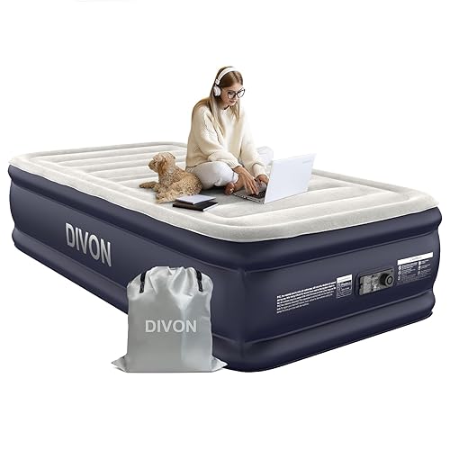 Twin Air Mattress with Built-in Pump,18''Raised Blow Up Mattress 2