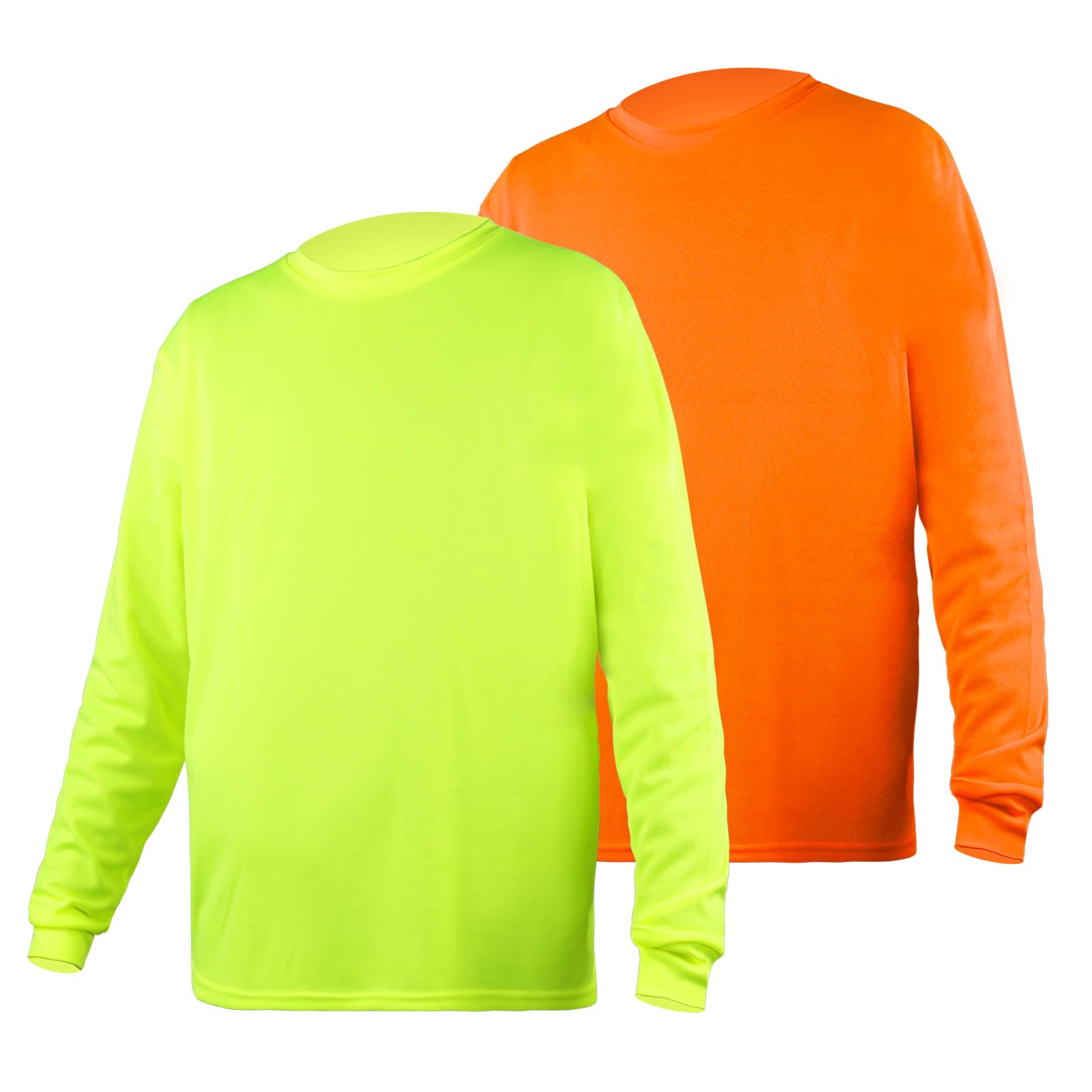 HYCOPROT High Visibility Safety Shirts Sun Protection Long Sleeve Work T Shirt Construction Shirts for Men Women