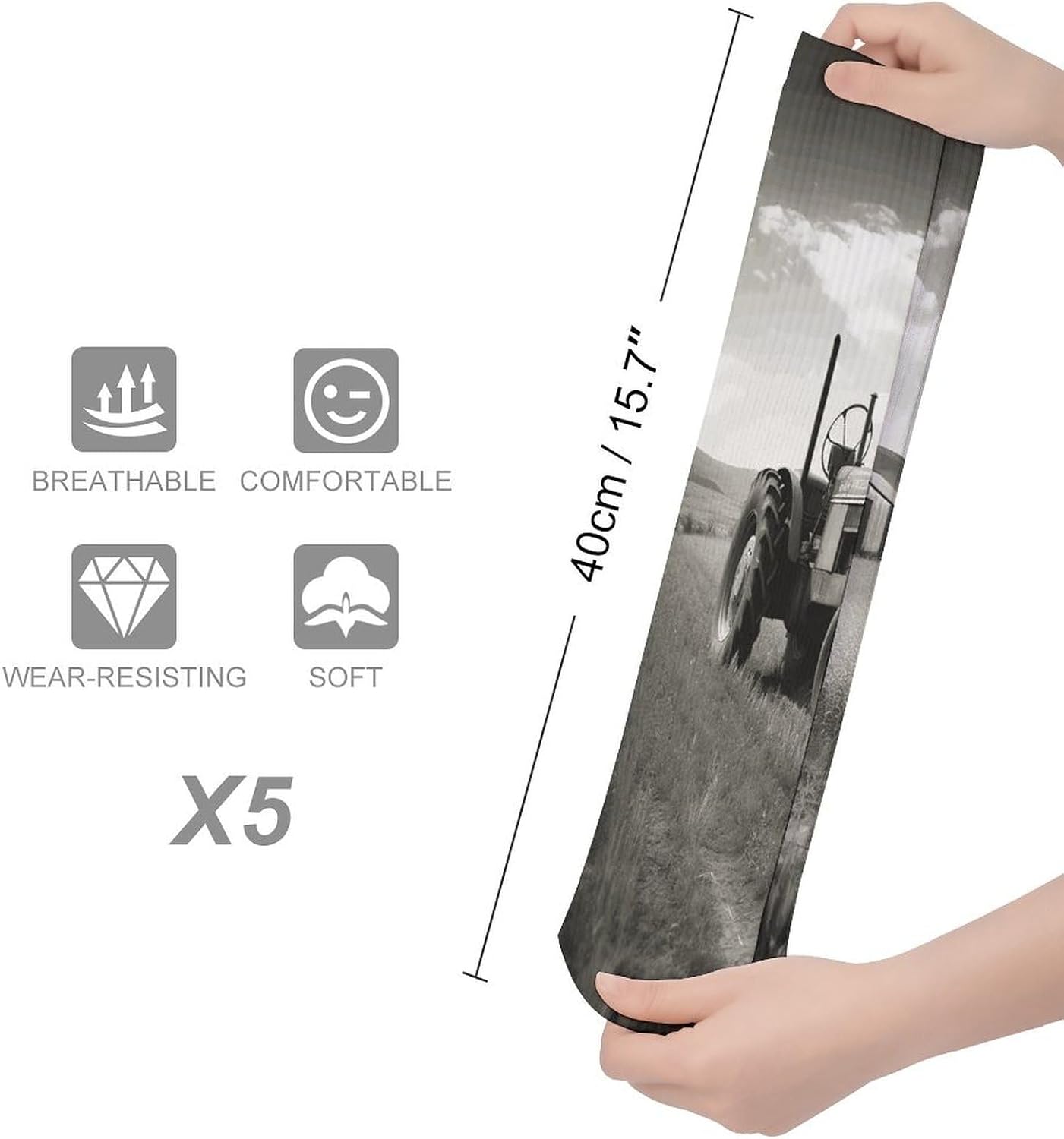 Tractor Agriculture Tranquil Knee High Socks Cozy Knee High Socks Soft Mid-Length Sock for All Seasons Daily Wear Adult