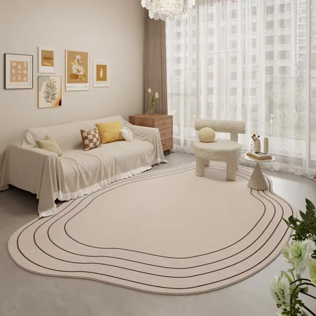 Dywany w stylu kremowym do sypialni, puszyste, miękkie dywaniki podłogowe w minimalistycznym stylu, dekoracja salonu, gruby, pluszowy dywanik nocny (80 x 160 cm)