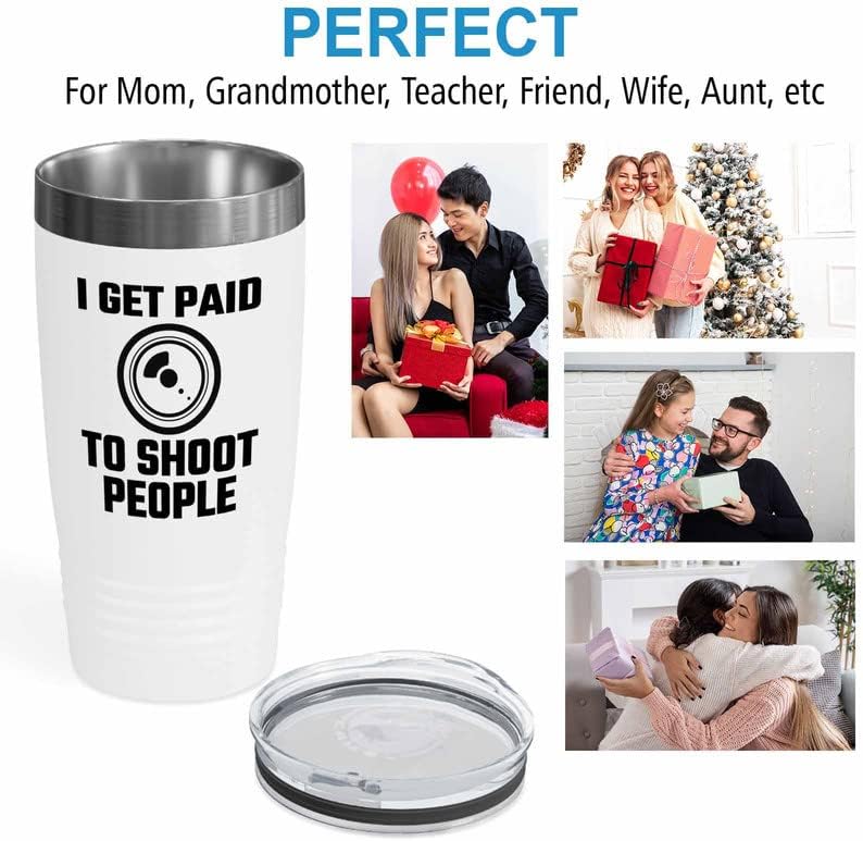 Photographer White Tumbler 20oz - To Sht People - Photography Backdrops Props Photographer Cameras Gifts Camera Lens image 5