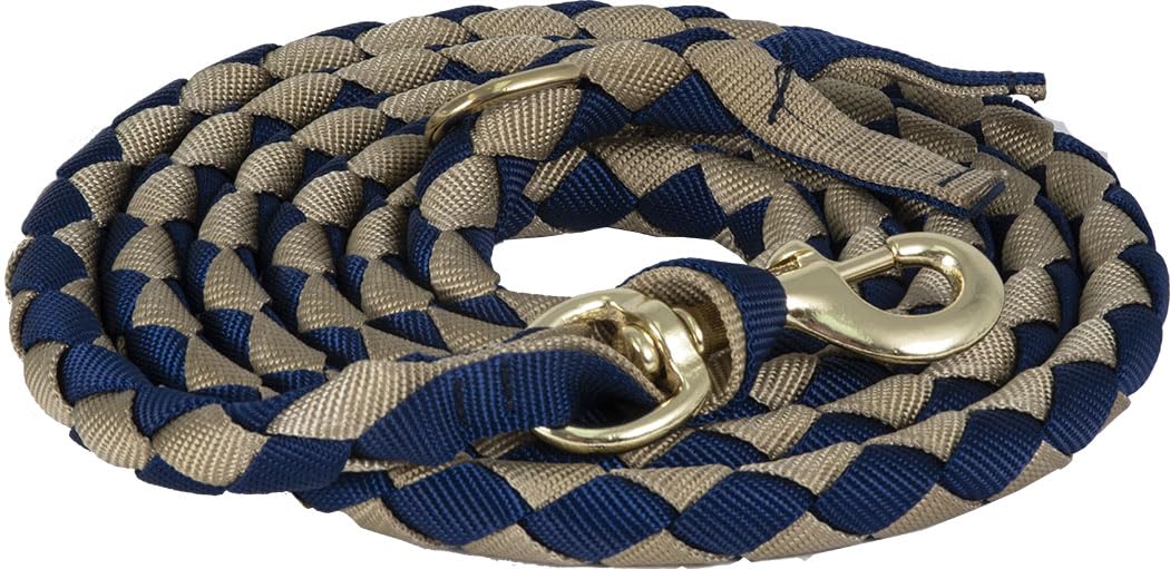 Mustang Braided Loping Lead Navy/Tan