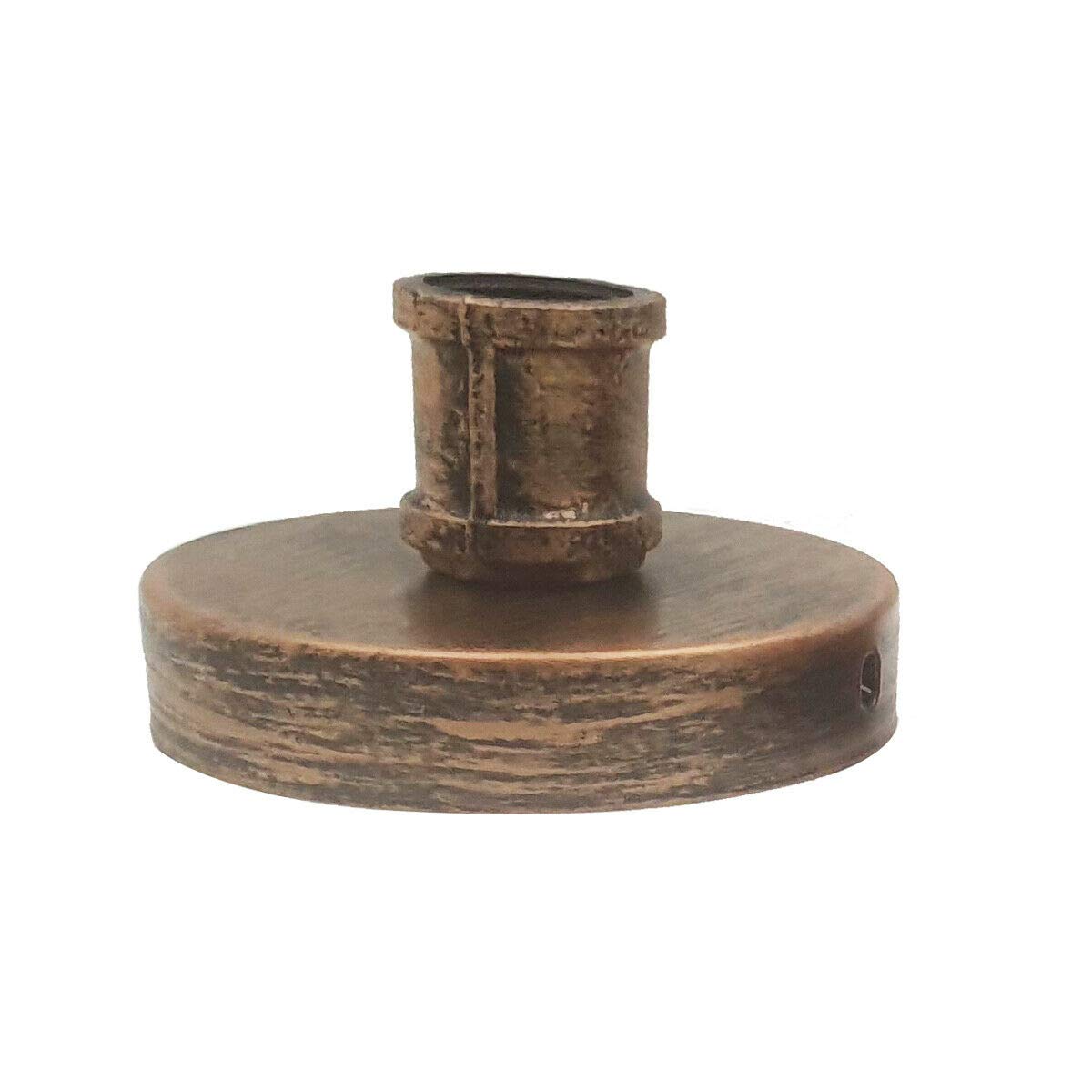 LEDSone Industrial Pipe Single Outlet Ceiling Rose Fixture 100mm x 450mm Iron and Metal Antique Fitting Ceiling Plate with Accessories for Lamp