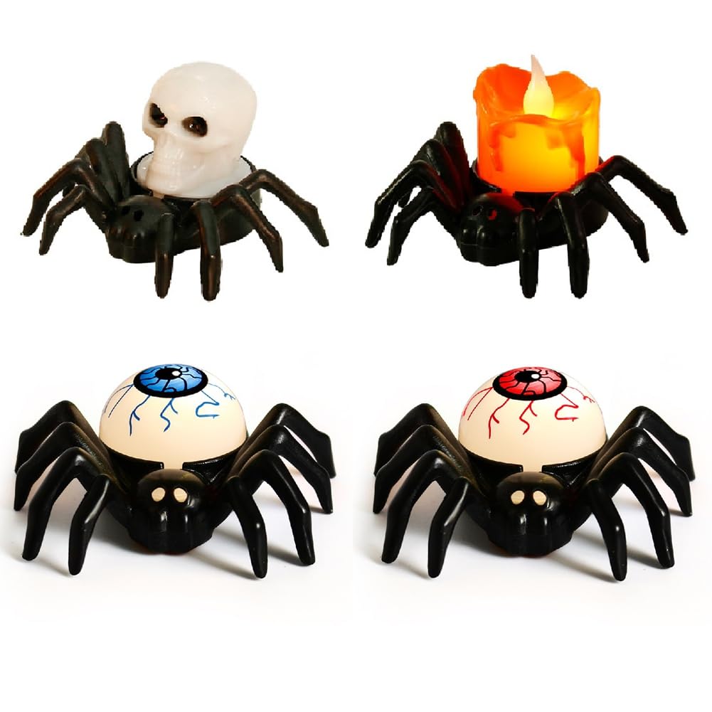 CTRLZS Halloween Decoration LED Candle Lamp Spider Skull Lamp Halloween Decoration Spook House Horror Prop