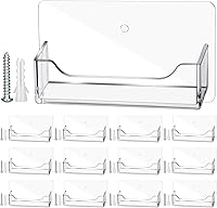 Vista 8 de Wesiti 4 soportes para tarjetas de visita de montaje en pared, acrílico transparente, soporte para tarjetas de visita, soporte de plástico