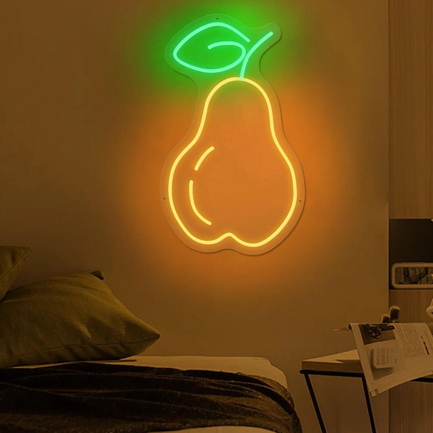 Pear Neon Sign, Pear Signs, Fruit Neon Sign, Summer Pear Wall Decor, Pear Led Sign, Fruit Light Pear Garden Decor