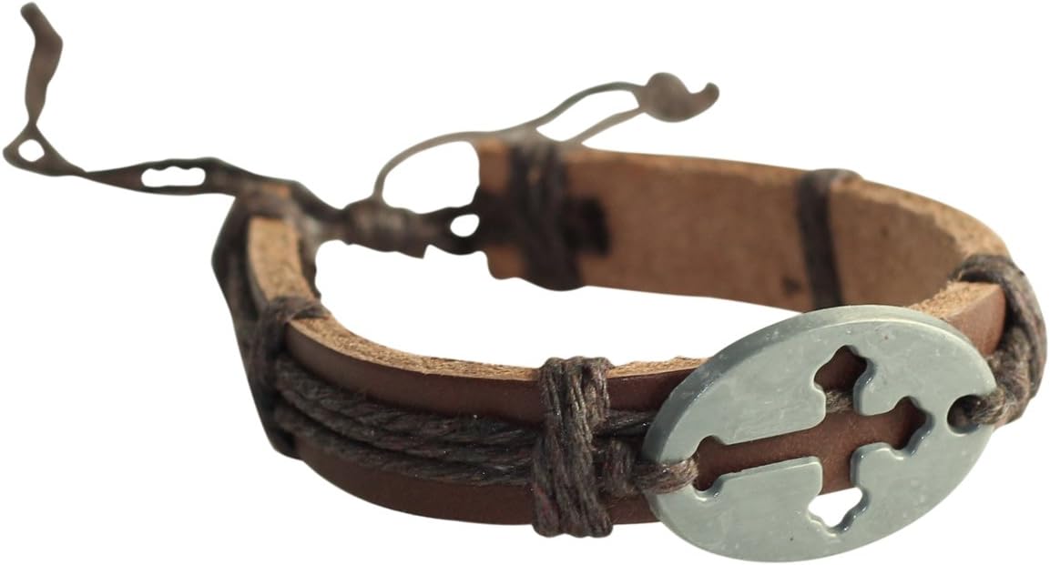 Bracelet - Circle Cross - Brn (Mens) (One Size Fits Most)