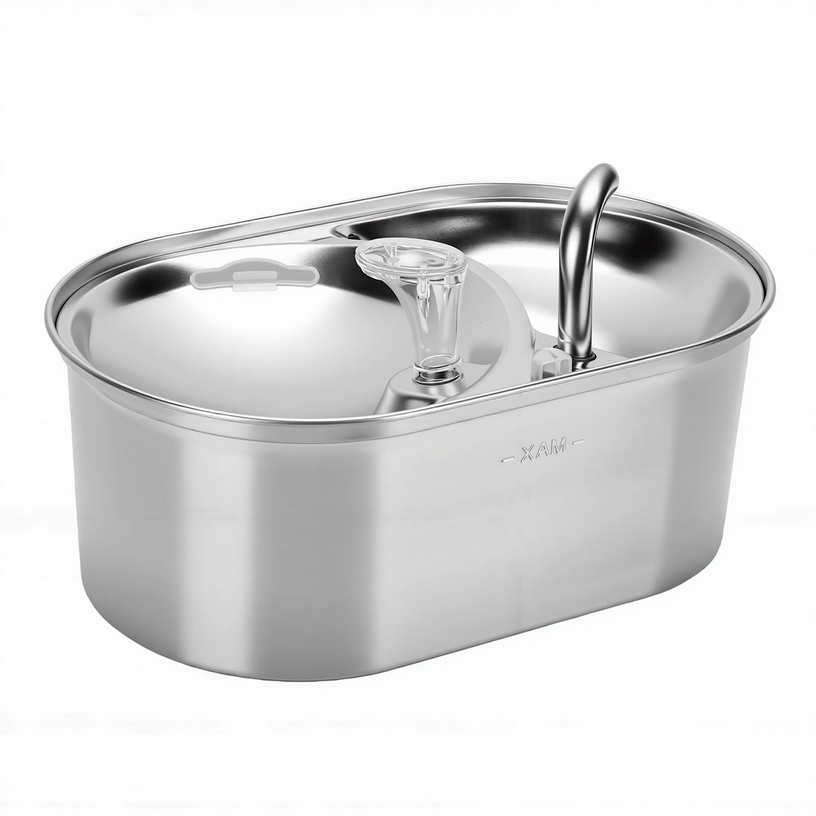 HEEPDD Fuente de Agua para Gatos y Cuenco de Comida, Fuentes Dispensador de Agua para Mascotas de Acero Inoxidable Súper Silencioso Alimentación Automática para Gatos Suministros de Riego para y