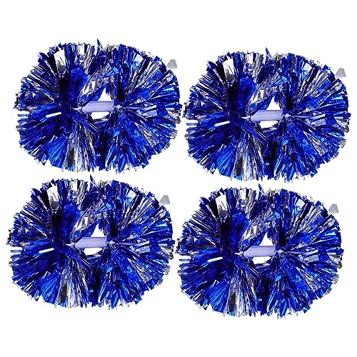 VICASKY 4Pcs Portable Cheerleading Pom Poms Durable Metallic Cheer Props for Football and Basketball Games Lightweight and Mix for Team Spirit