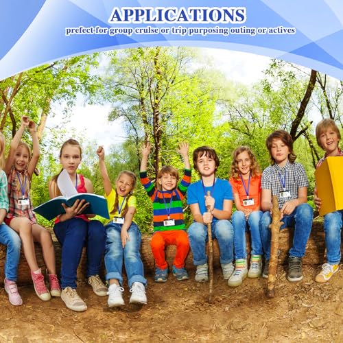 Fulmoon 150 peças de cordões planos de nylon para crachás de identificação, cordões de pescoço com c