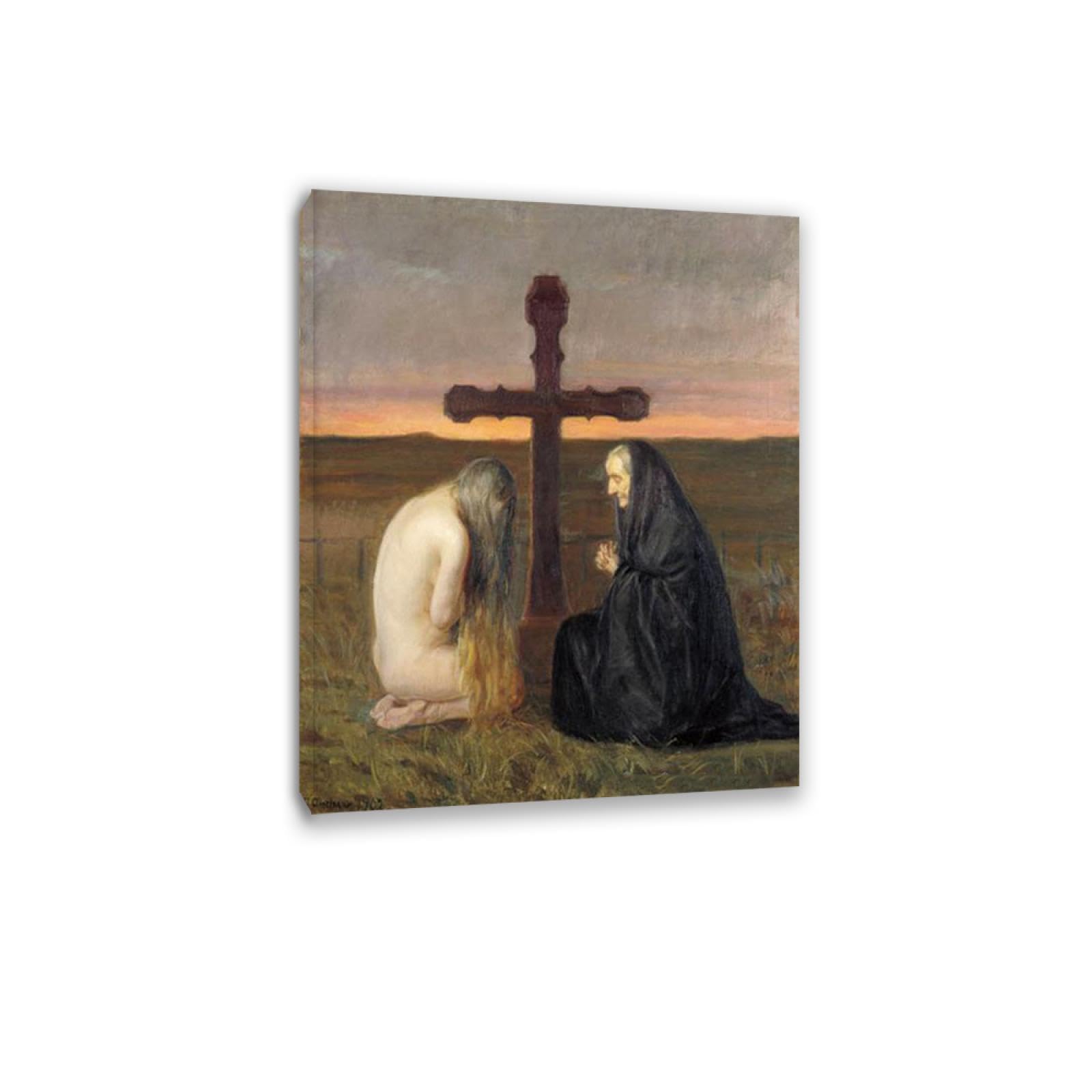 Klasyczny obraz na płótnie, sztuka ścienna - Anna Ancher, słynne wydruki ścienne, reprodukcja na płótnie, plakat z żałobą, dzieło sztuki, obrazy na płótnie, do dekoracji domu, 30 x 40 cm, oprawione