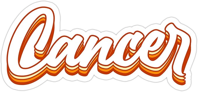 Cancer Zodiac Sign Sticker, Laptop Water Bottle Tumbler Car Truck Bumper Helmet Tablet Phone Gift Wall Window Sticker (3 Inches (Medium), Glossy White)