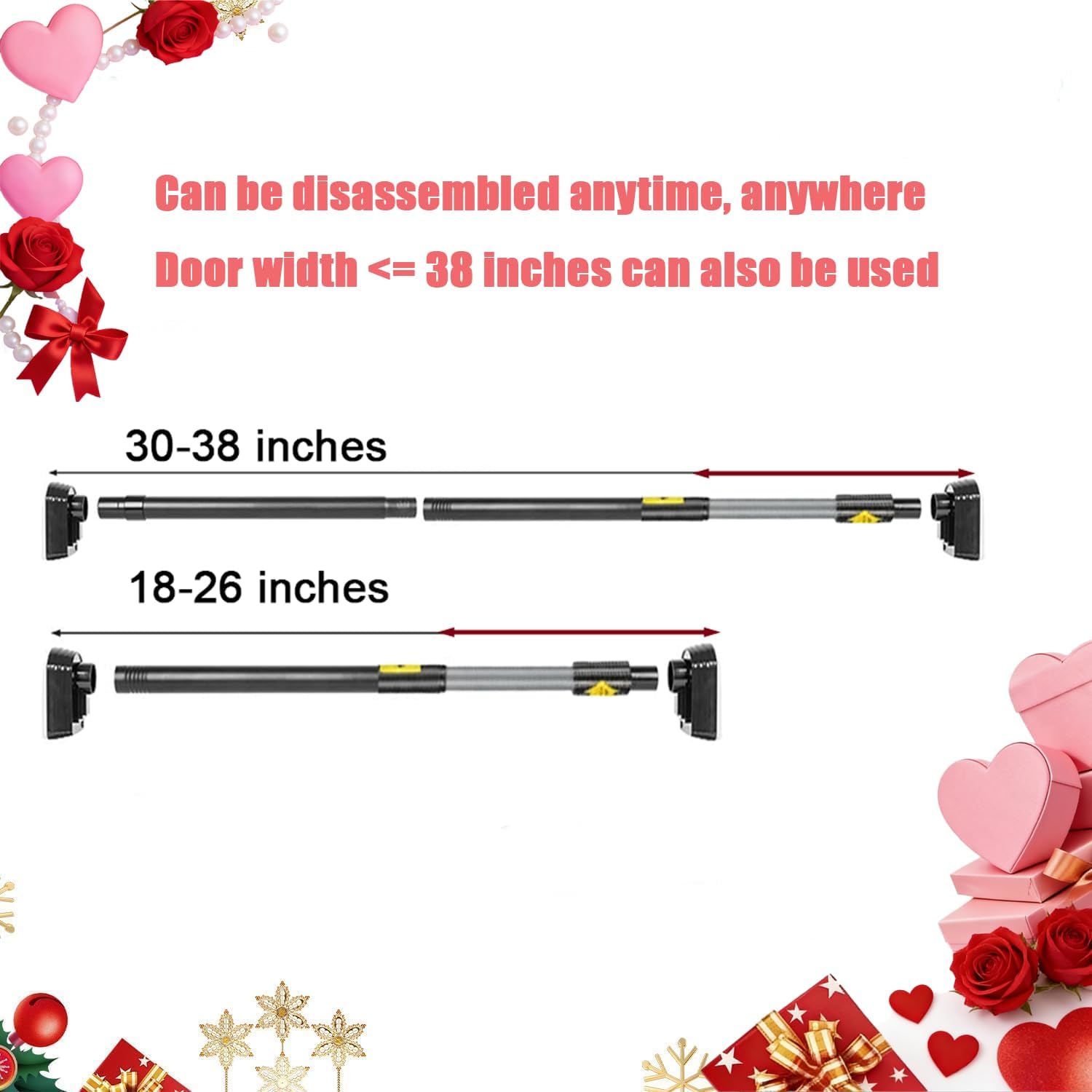 Christmas Garland Hanger for Front Door Frame,Garland Hanger for Front Door Frame，Adjustable ''18-38" Heavy-Duty Holder for Wreaths,Lights,Damage-Free No-Drill Design image 3