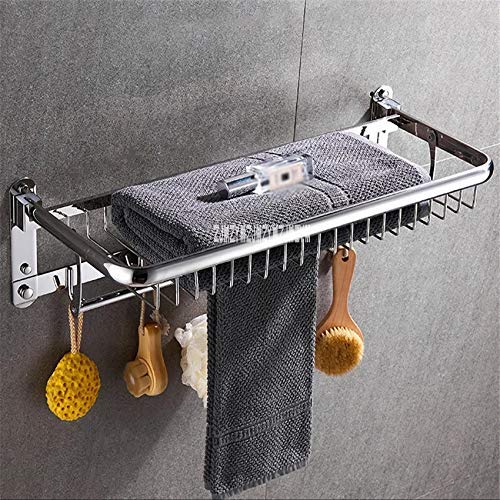 iSTAR New Look Stainless Steel Basket Folding Towel Rack for Bathroom Towel Stand Hanger Bathroom Accessories (18 Inch-Chrome)