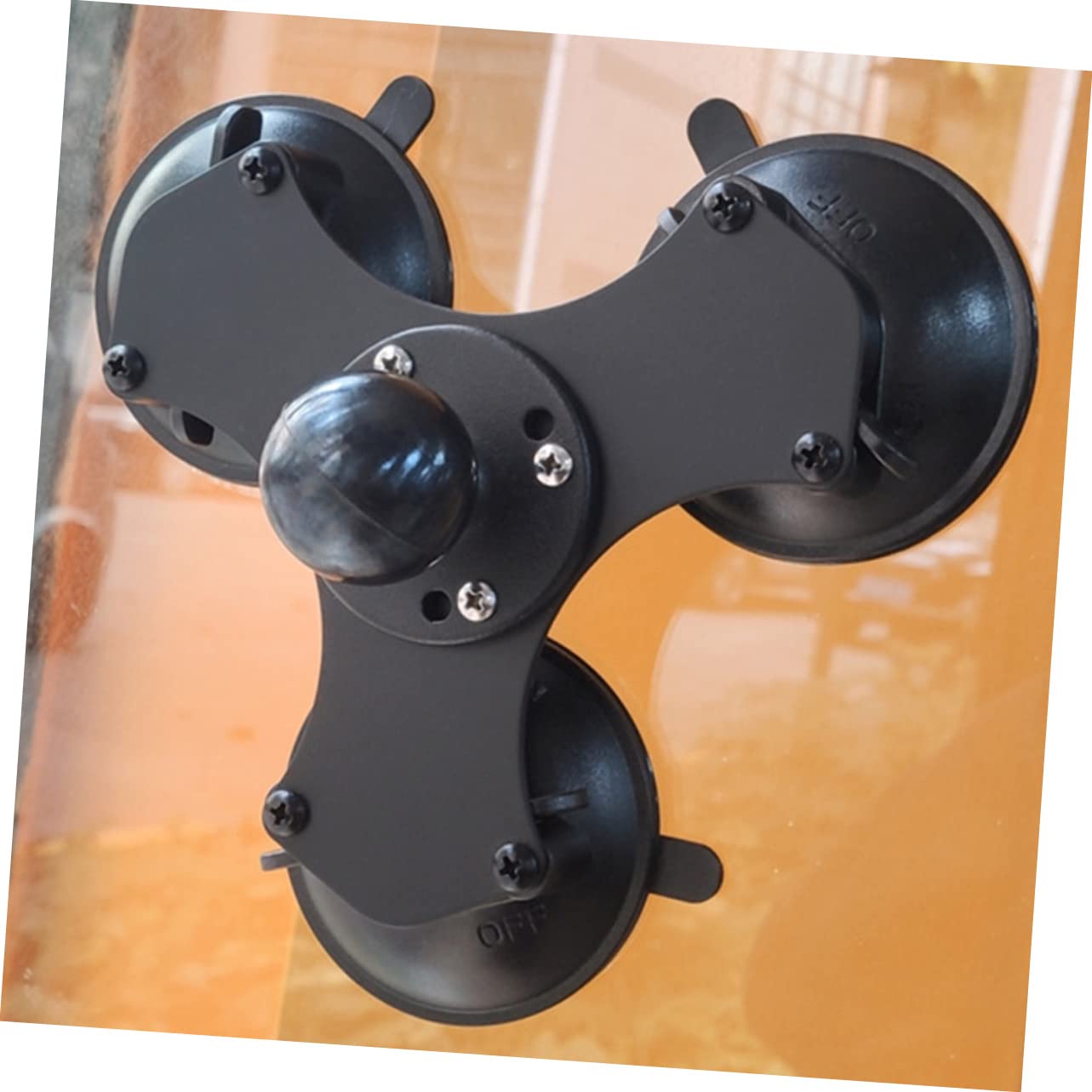 Hemobllo Soporte de Ventana con Triple Ventosa Ajustable de Bola Resistente Inoxidable Dispositivos Superficies