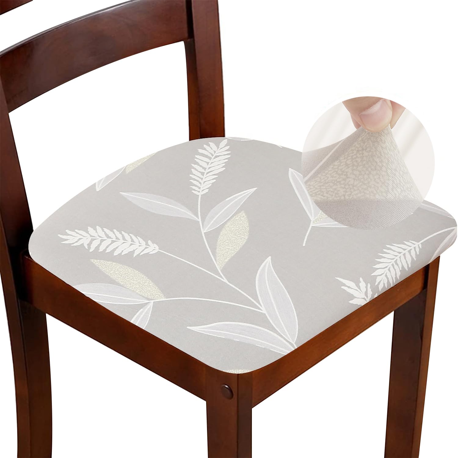 Photo 1 of DLMWELL Set of 4 Dining Chair Slipcovers, Off White, Square Seat
