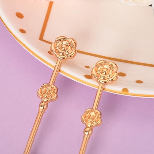 Miniatura 4 de 32 piezas 16 paquetes con forma de flor de rosa y cucharas de café para regalo de boda fiesta de té recuerdo o despedida de soltera para invitados