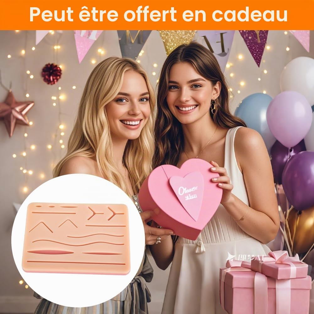 Kit de Suture, Outil de Coussinet de Couture en Silicone, Kit Complet de Pratique de Suture pour les étudiants en Médecine, les Vétérinaires et les Infirmières