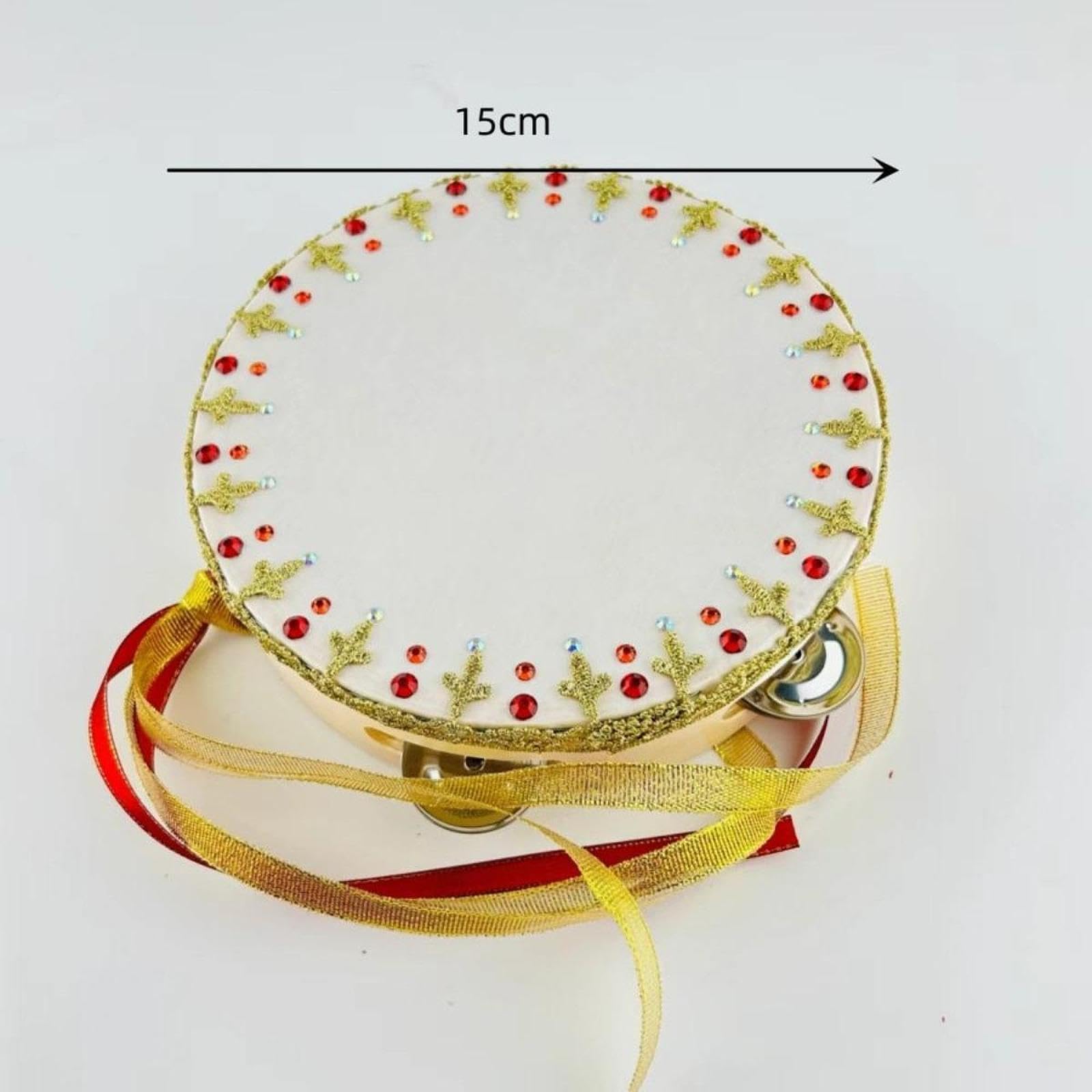 Ballet Tamburin Handgefertigtes Tanzinstrument Percussion Holztamburin Handtrommel für Lernen für Tanzunterricht Heimdekoration Aufführung, 6 Inch
