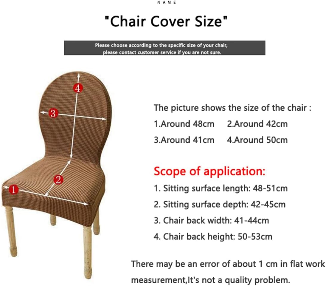 Dining Room Chairs Covers Round Back Dining Chairs Slipcovers Protectors Without Arms for Wooden Round Back Dining Chairs with Upholstered,#3,4PCS