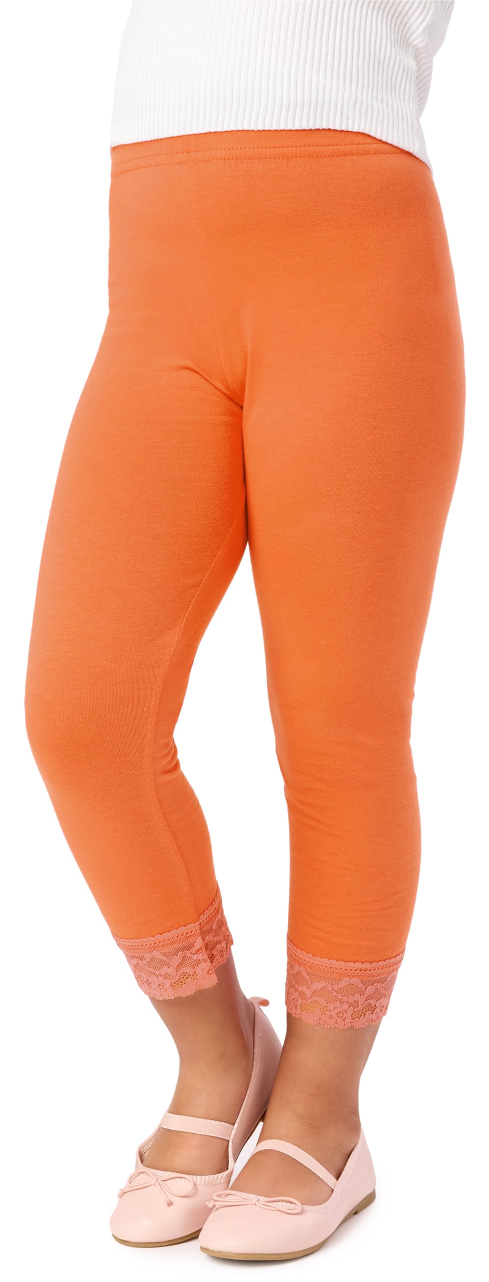 Merry Style 3/4 Leggings Mädchen aus Viskose bequeme Kurze Hose Mädchen mit Spitze MS10-293