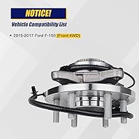 Vista 6 de KUSATEC 515169 Conjunto de rodamiento y buje delantero de 2 piezas 4x4 Compatible con Ford F-150 4WD 2015 2016 2017, pernos de 6 tuercas con ABS