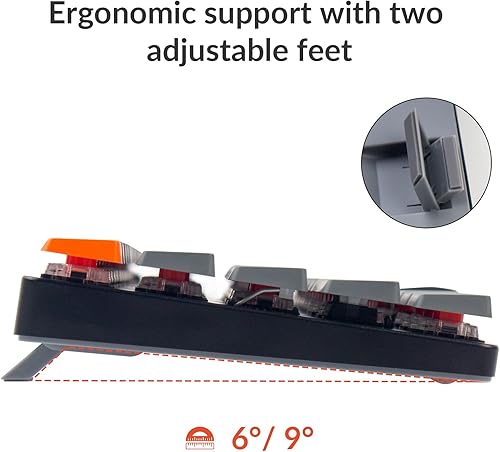 Miniatura 7 de Keychron K7 - Teclado de computadora con 68 teclas ultra delgado RGB retroiluminado en caliente para Mac Windows teclado mecánico inalámbrico