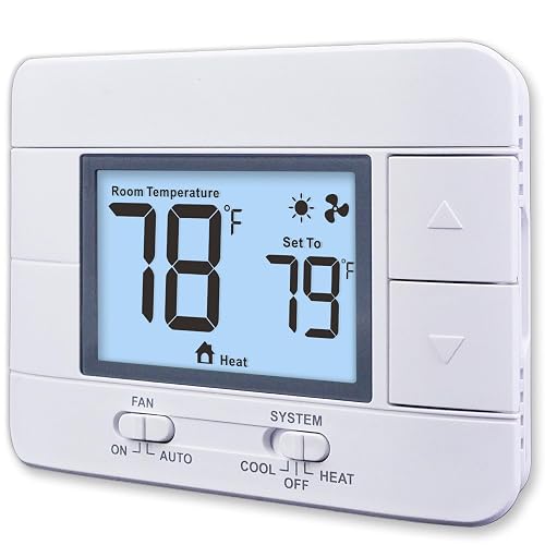 Aowel Non-Programmable Thermostat with Humidity Display