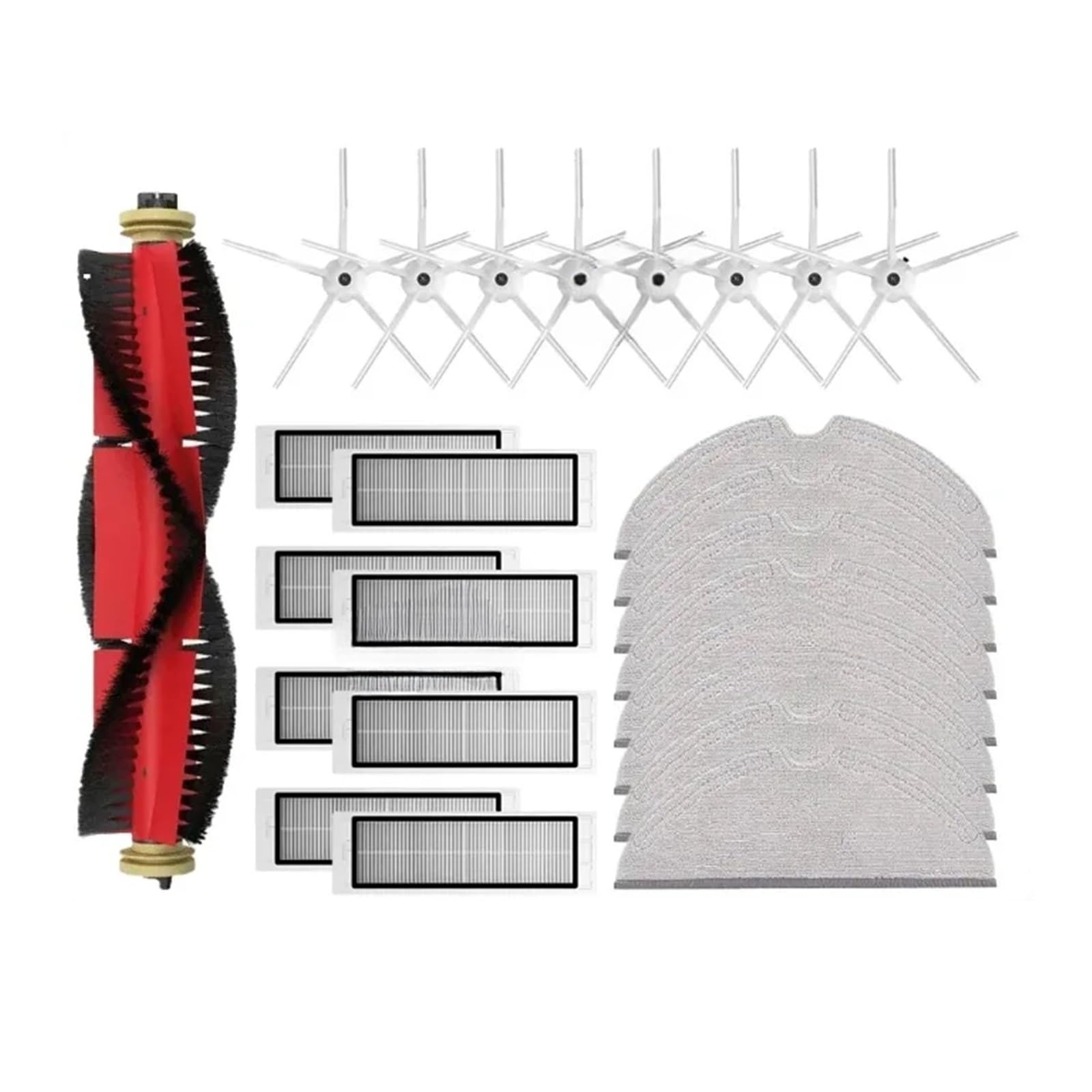 PORRSYDCD Roller Side Brush Filter Mop Accessories，Compatible With Roborock S5, S5 Max, S6 MaxV, S6 Pure, E4, E5, S51, S52, S55 Parts(Set E)