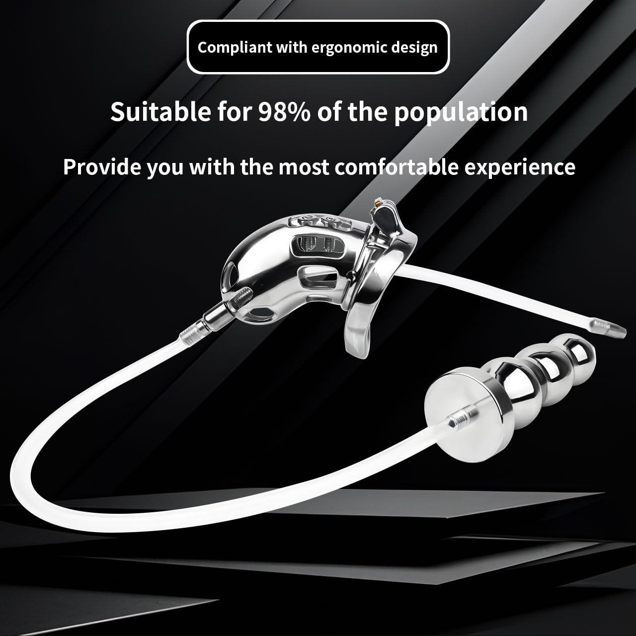 Chastity Cage Men Cage De Chasteté Métal Homme Petite Chastity Cage Pour Pénis Punition D'esclave Sextoyse Couple Plaisir (L,50MM)