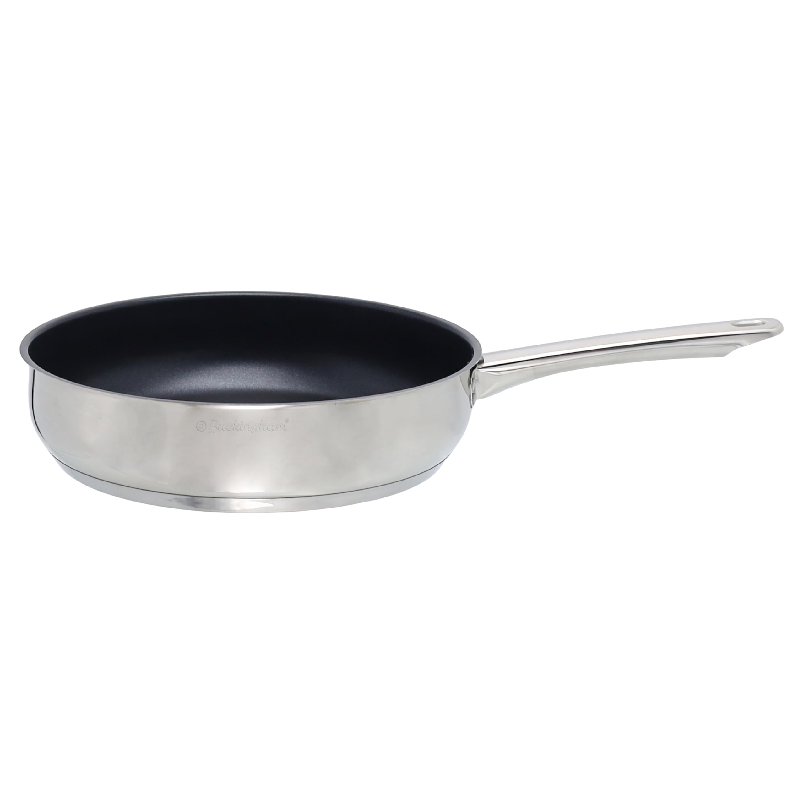 Buckingham Stainless Steel Deep Frying Pan Professional Induction With Ilag Ultimate Non Stick Coating 28 Cm