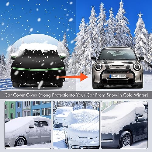 Image of Mini Cooper /Cooper S Car Cover 2002-2023 - 210D Outdoor Waterproof UV Protection With Cotton Layer, Zipper Door, Reflective Strip, Storage Bag for 2-Door