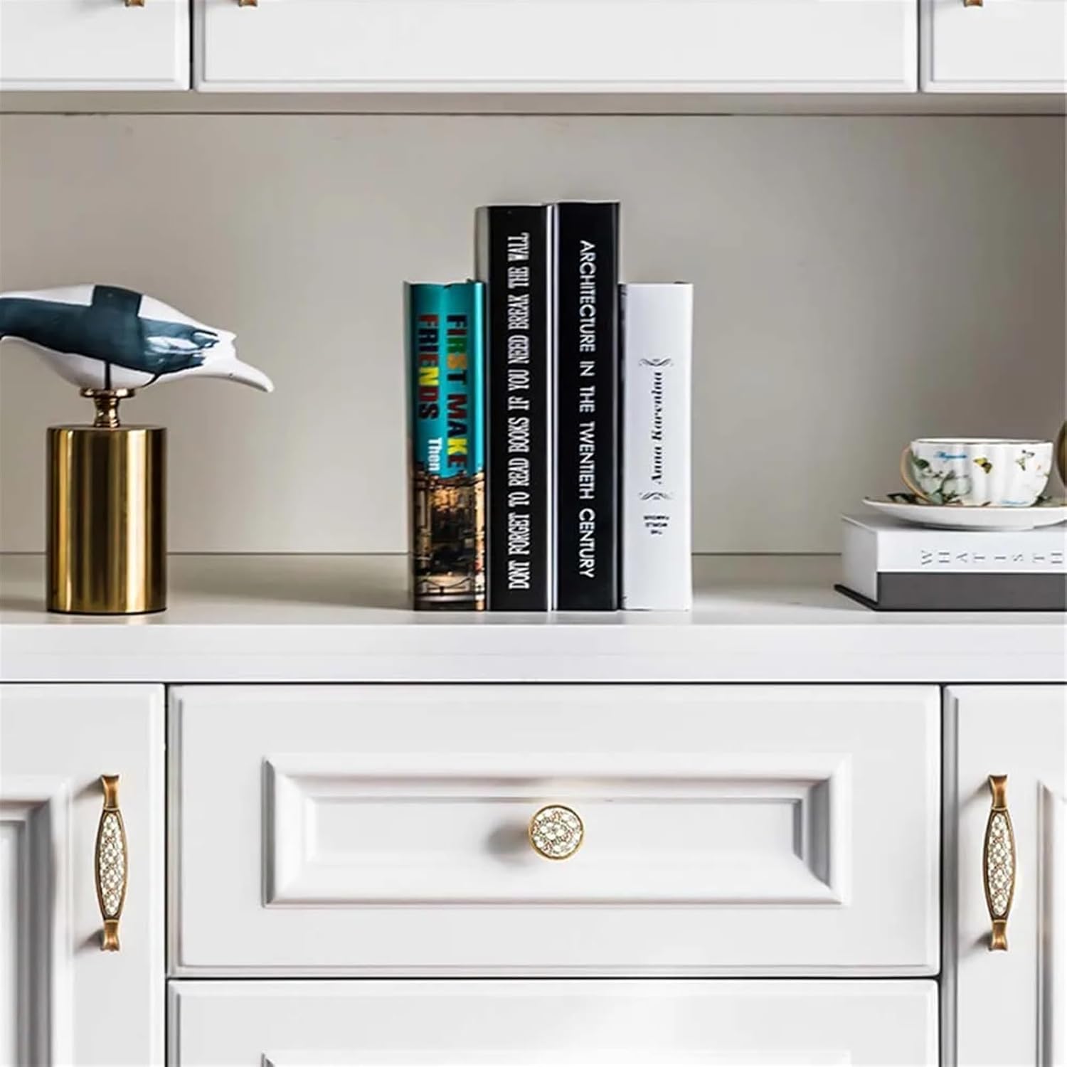 Bronze Handles Ceramic Simple Drawer Knobs Wardrobe Door Handle TV Cabinet Furniture Hardware 96/128mm 1Pcs (Color : E-128mm)