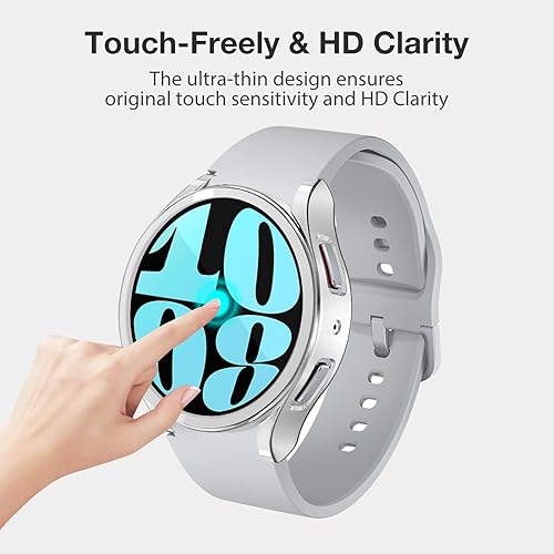 Miniatura 4 de Paquete de 4 fundas protectoras de pantalla compatibles con Samsung Galaxy Watch 6 de 1.732 pulgadas (versión 2023) de silicona (reloj 6 de 1.732