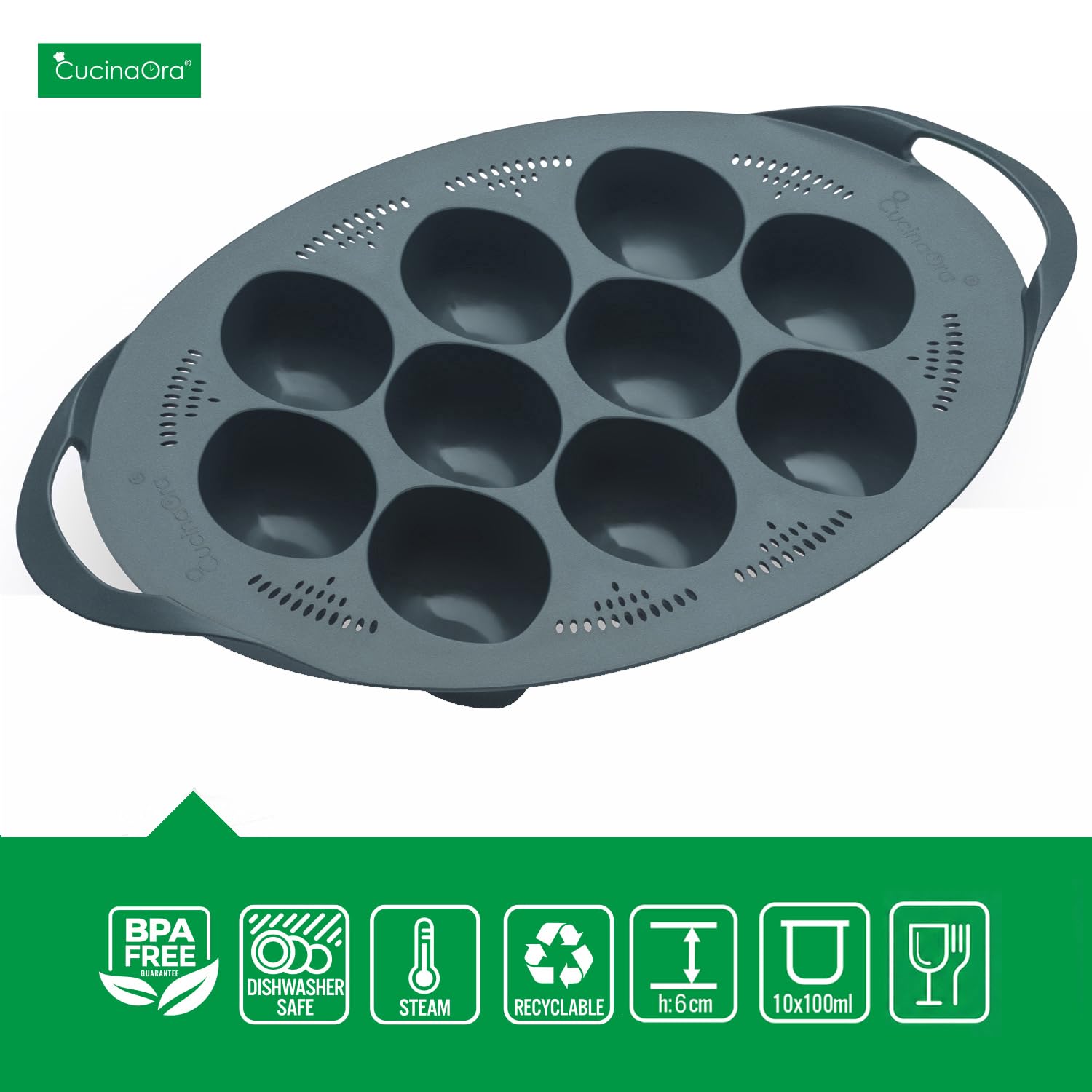 steamEGGS MAX compatibile con Bimby TM6/TM5/TM31 – Inserto cuociuova per preparare fino a 10 uova in camicia