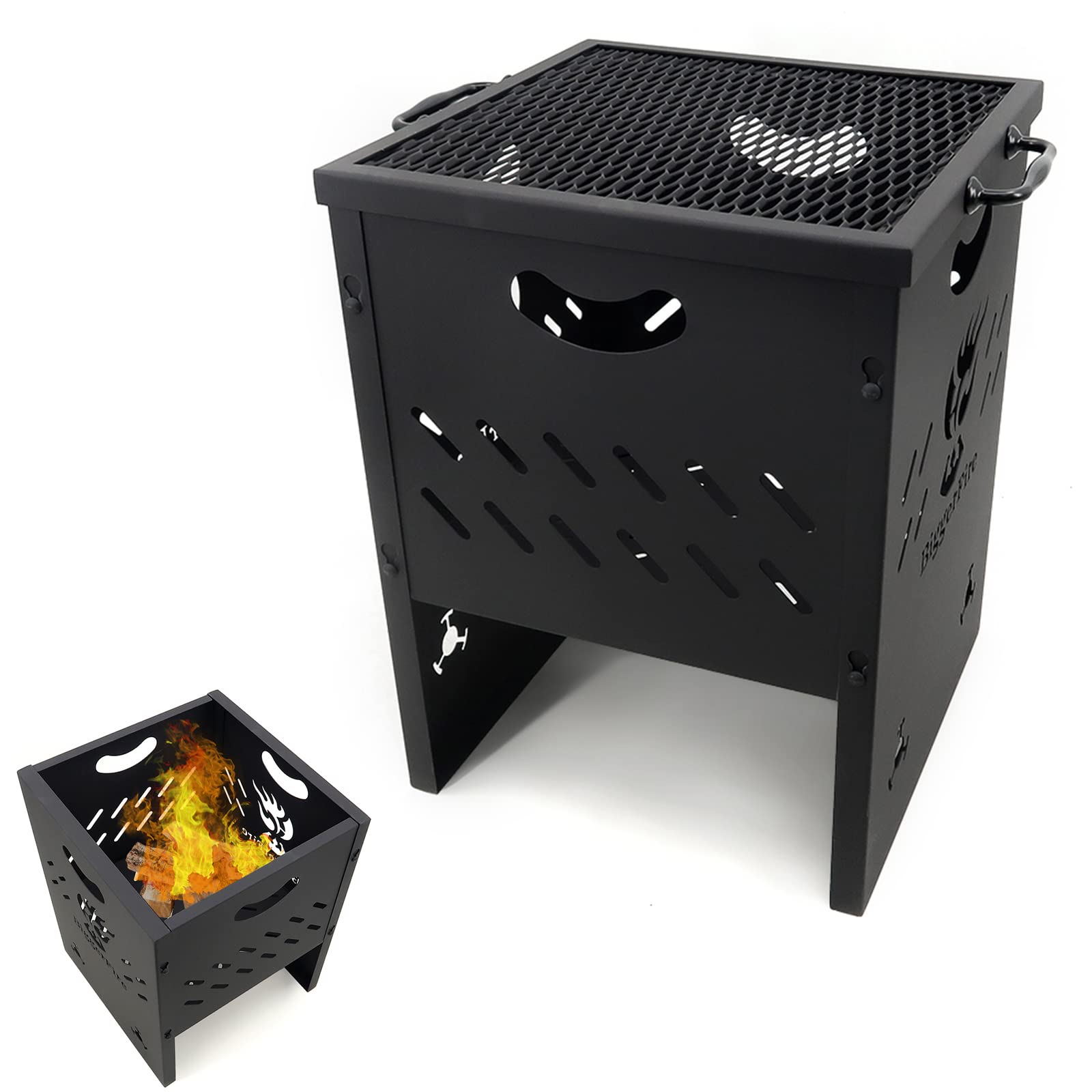Camp Stove Kit, Wood Burning/Multi Fuel - Folding Camp/Bushcraft For Camping Gear & Survival Gear, Backyard Cooking. Camping grill, Outdoor Events