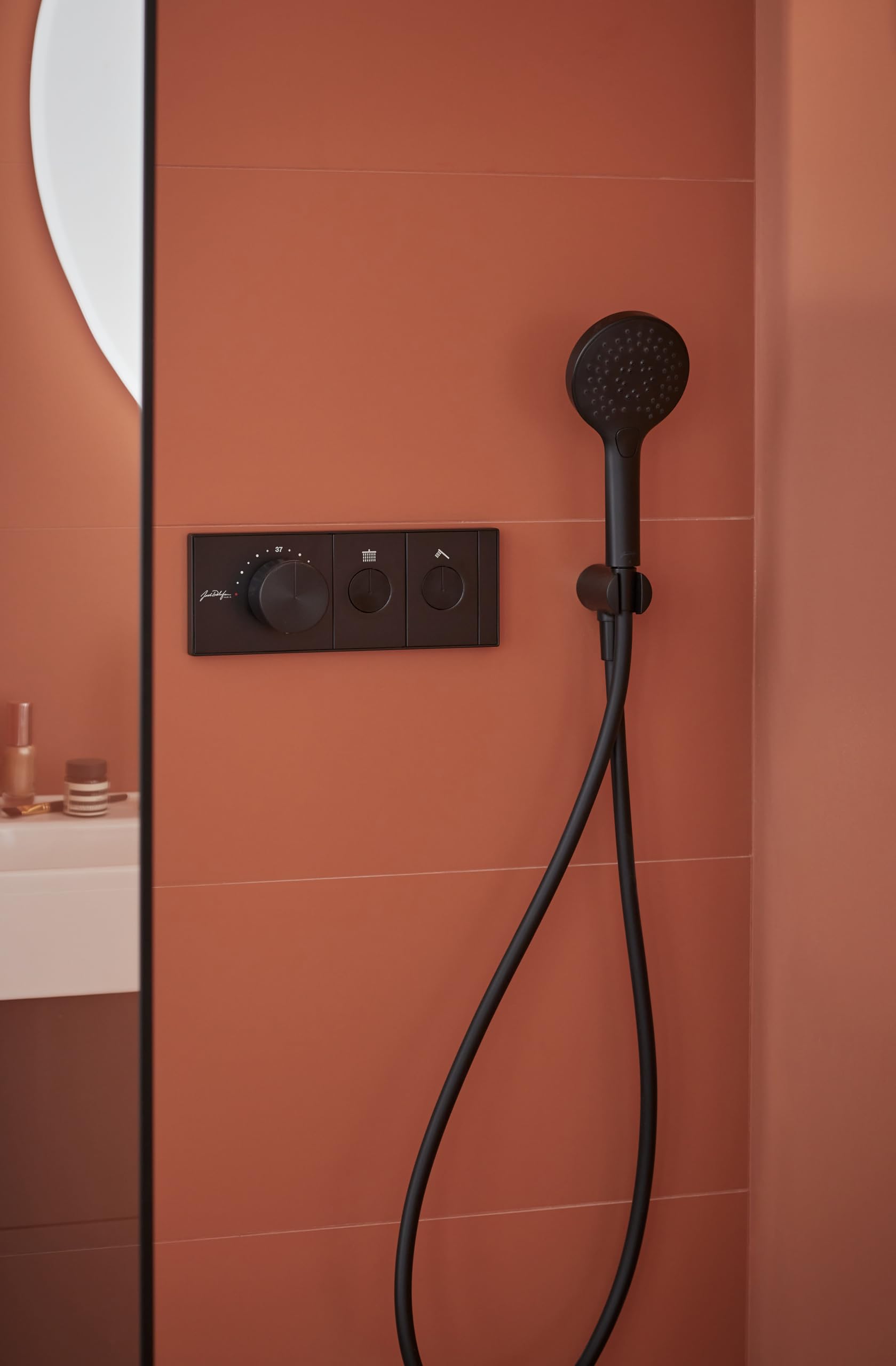Jacob Delafon Flexible de Douche Universel, Anti-torsion, 1,6m, Noir mat