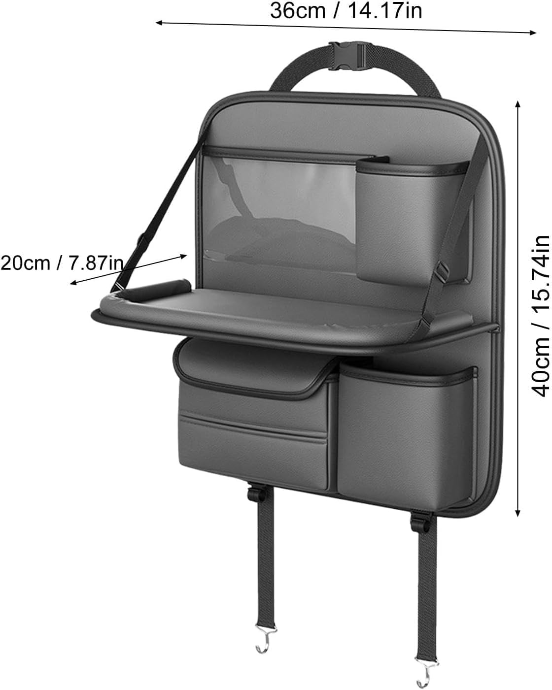 Autositz Rücksitz Organizer für Ford Thunderbird 2005, Auto Rückenlehnenschutz Multifunktional Wasserdicht Rücksitz Organizer Klapptisch,Grey