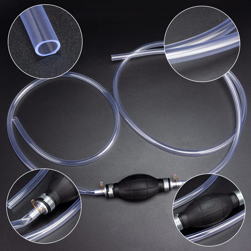 Pompa Manuale Per Liquidi 2m - Per Travaso Olio, Benzina, Acqua, Con Tubo PVC Trasparente - Foto 2