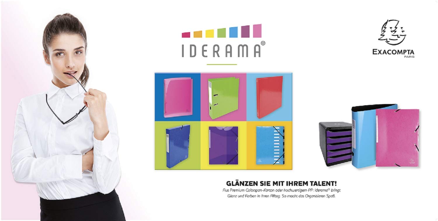 Exacompta 8 Boîtes de Classement en PP Iderama A4 dos 6 cm Assorties