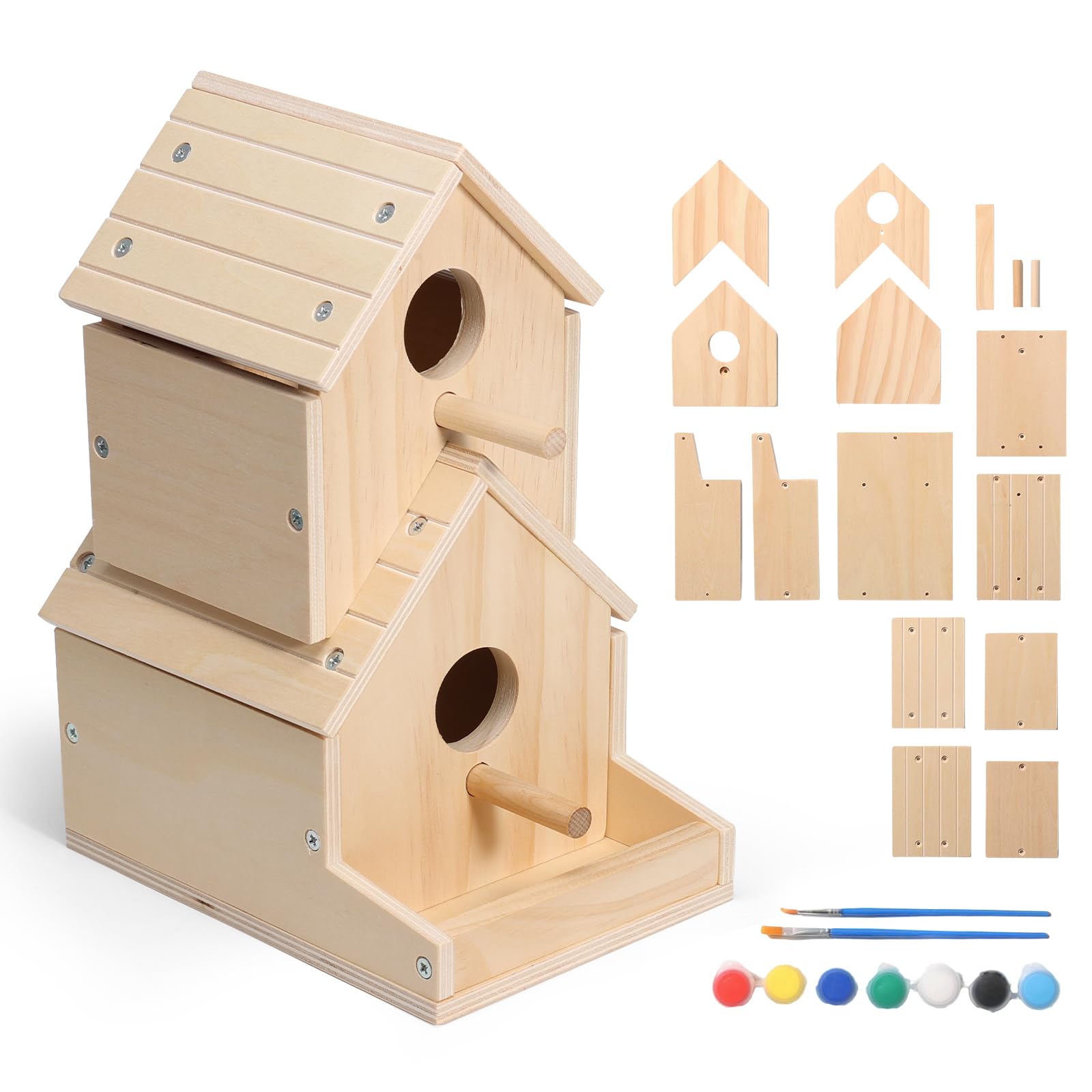 Amazon.com: SainSmart Jr. Bird House 2-Story, Wooden Birdhouse