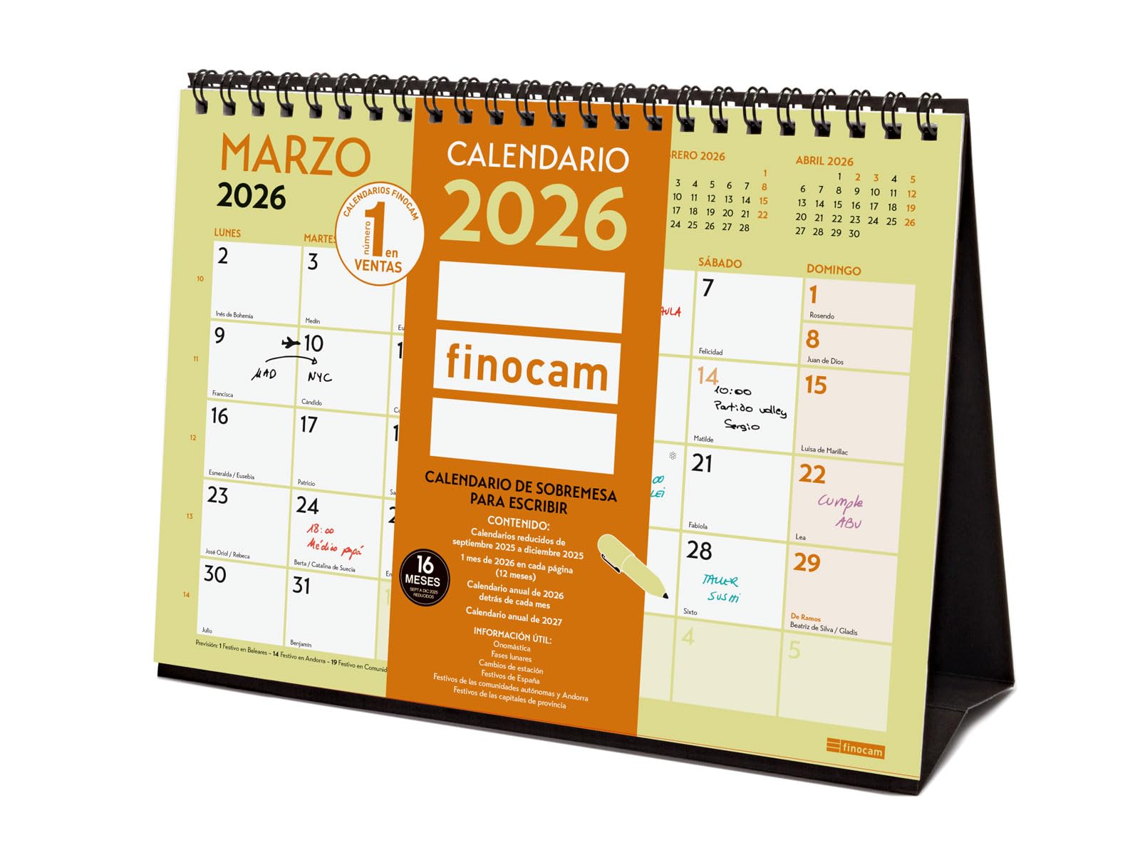 Finocam - Desktop Calendar 2026 Month View January - December 2026 + Sep.- Dec. 2025 (4 months) reduced | Calendar 2026 | Monthly Planner Grafik - English