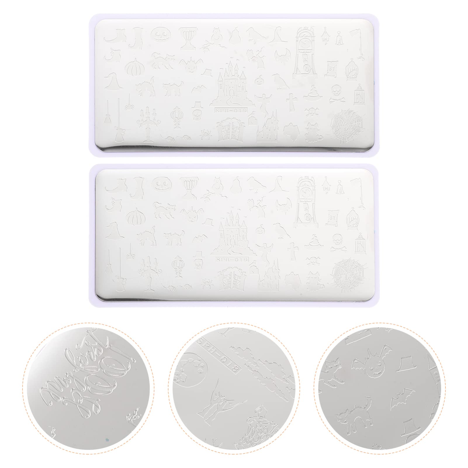 Healvian 8fogli Piastra Per Stamping Unghie Halloween Inossidabile Con Motivi Festivi Per Nail Art Kit Manicure Per Amanti Della Bellezza Durante Le Feste Di Halloween
