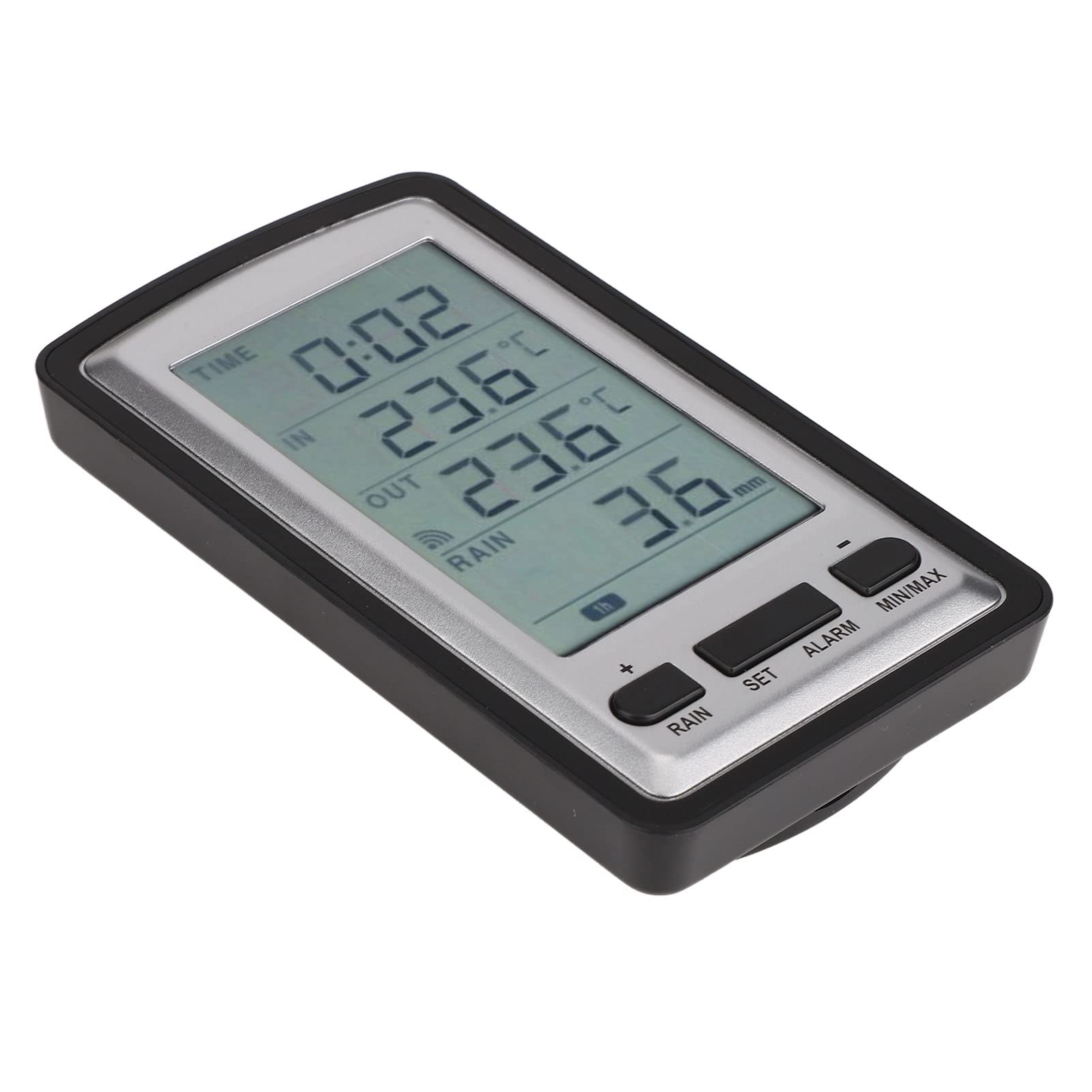 Pssopp Pluviometro Digitale Wireless per Uso Domestico Registratore di Temperatura di Trasmissione RCC Pluviometro Wireless per Pluviometri per Interni Ed Esterni