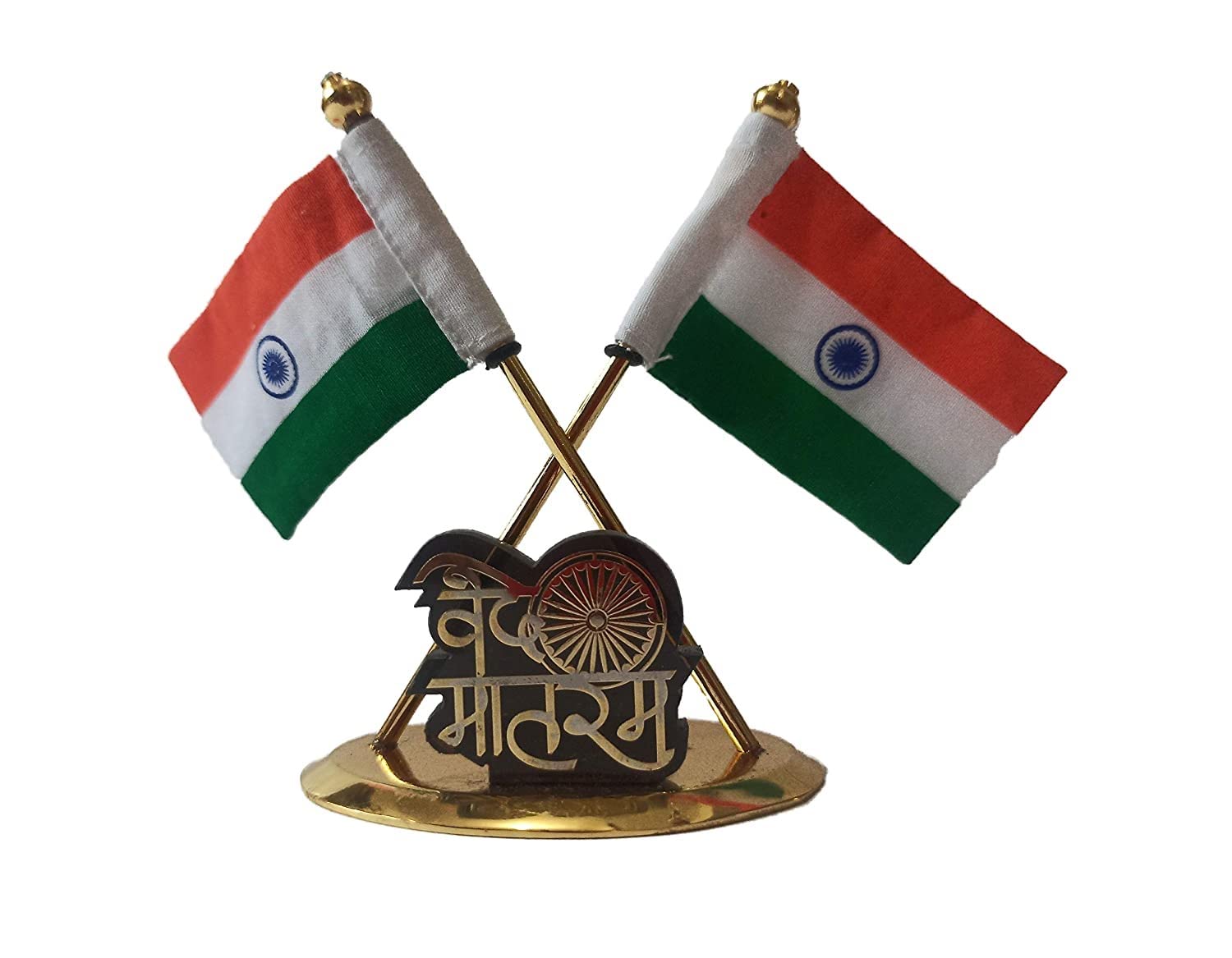 Auto Dean Khadi Flag for car Dashboard & Office Desk, showpiece Figurine for Home,Office,Khadi Flags (Vande Matram Flag)-image-15